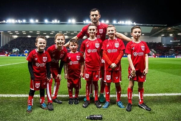 Mascots and Captain Bailey Wright of Bristol City before the Sky Bet Championship match against Sheffield Wednesday