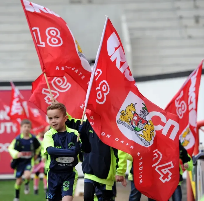 Framed Print : Mascots of Hutton JFC Celebrate Half-Time at Ashton Gate Stadium