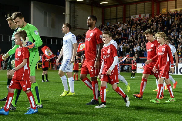 Mascots Lead Out Bristol City and Leeds United Players at Ashton Gate Stadium