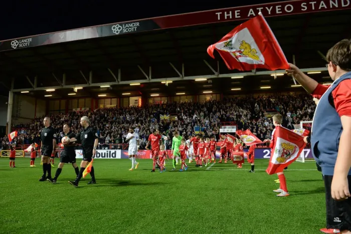 Framed Print : Mascots Leading the Way: Bristol City vs Leeds United at Ashton Gate Stadium