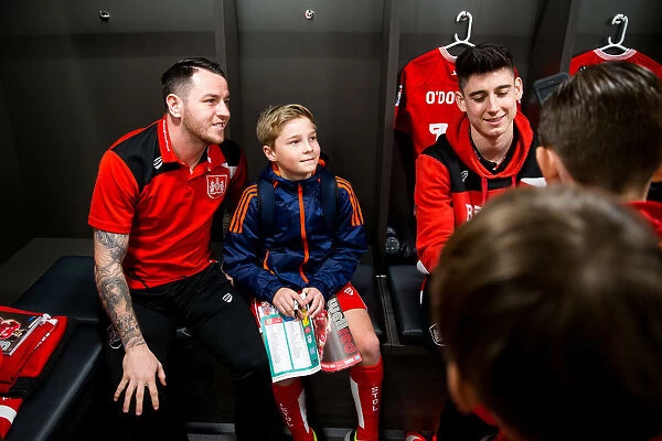 Mascots Pay a Pre-Match Visit to the Bristol City Dressing Room