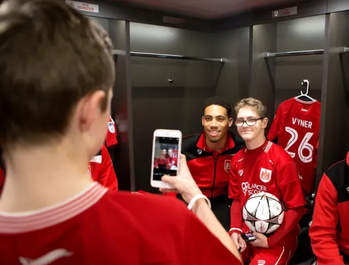 Framed Print : Mascots and Players Unite: A Glimpse into the Bristol City Dressing Room - Bristol City vs. Norwich City, 2017 Framed Print : Mascots and Players Unite: A Glimpse into the Bristol City Dressing Room - Bristol City vs. Norwich City, 2017