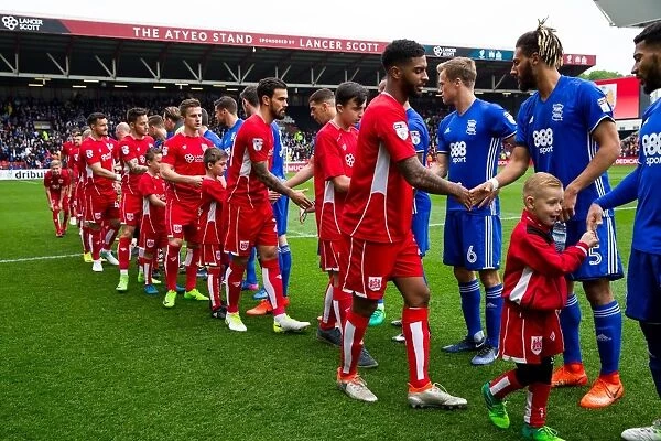 Mascots Unforgettable Handshake Moment: Bristol City vs. Birmingham City, Sky Bet Championship (07 / 05 / 2017, Ashton Gate Stadium)