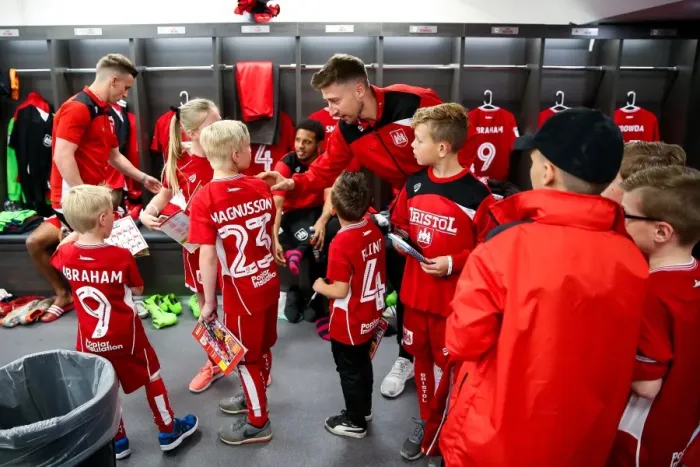 Framed Print : Mascots Visit Bristol City Dressing Room Before Match Against Barnsley, 2017