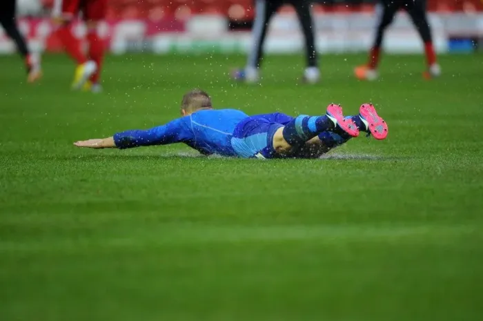Framed Print : Matej Vydra's Slide in Flooded Ashton Gate: Championship Match between Bristol City and Watford Postponed Framed Print : Matej Vydra's Slide in Flooded Ashton Gate: Championship Match between Bristol City and Watford Postponed