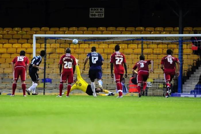 Framed Print : Matt Paterson Scores Penalty for Southend United Against Bristol City - Carling Cup Clash, August 2010 Framed Print : Matt Paterson Scores Penalty for Southend United Against Bristol City - Carling Cup Clash, August 2010