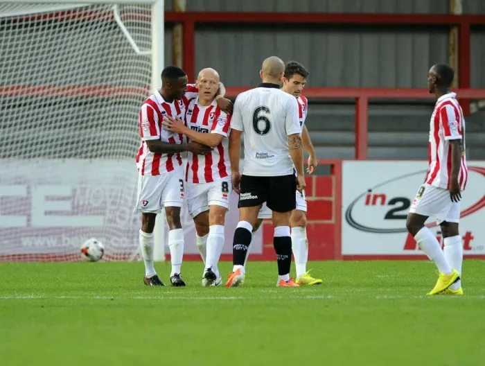 Framed Print : Matt Richards Celebrates Penalty Goal: Cheltenham Town vs. Bristol City, 2014 Framed Print : Matt Richards Celebrates Penalty Goal: Cheltenham Town vs. Bristol City, 2014