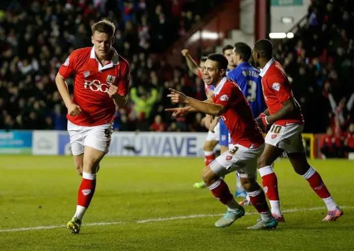 Framed Print : Matt Smith Scores the Opener: 1-0 for Bristol City in Johnstones Paint Trophy Final Leg (2015) Framed Print : Matt Smith Scores the Opener: 1-0 for Bristol City in Johnstones Paint Trophy Final Leg (2015)