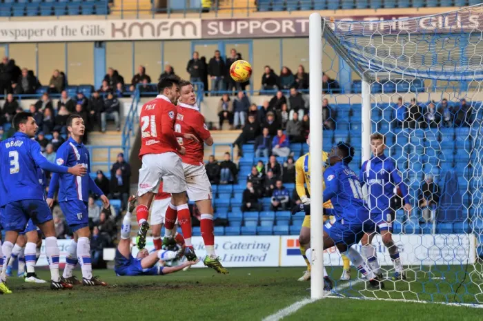 Framed Print : Matt Smith Scores Opening Goal for Bristol City in Sky Bet League One Match vs. Gillingham (2014)