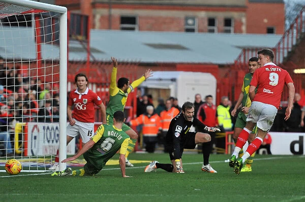 Matt Smith Scores the Second Goal: Bristol City Leads 2-0 Against Notts County (January 10, 2015)