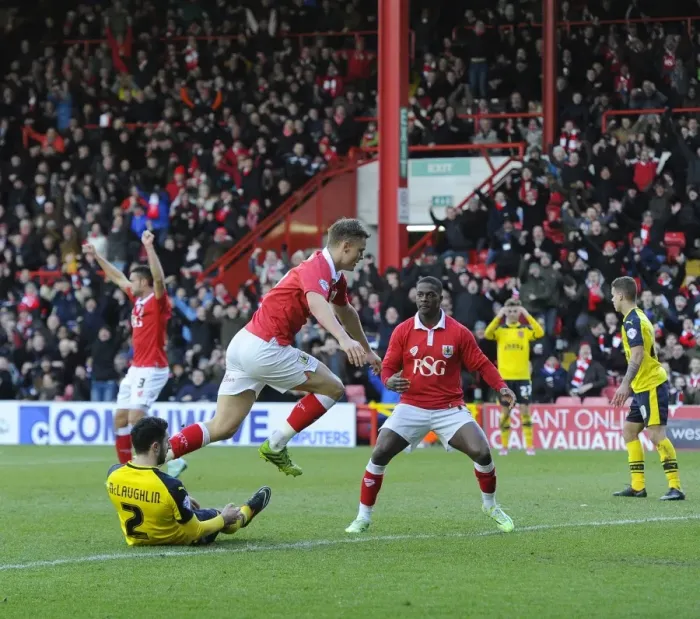 Framed Print : Matt Smith's Thrilling Goal: Igniting Ashton Gate for Bristol City