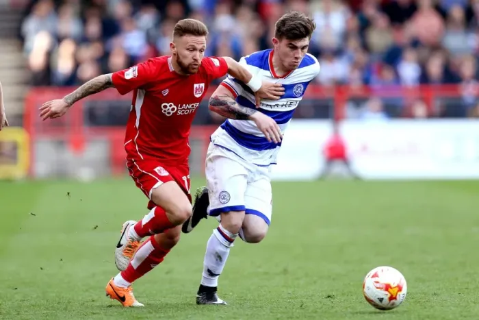 Framed Print : Matt Taylor Dashes Past Ryan Manning: Intense Moment from Bristol City vs. Queens Park Rangers Championship Clash Framed Print : Matt Taylor Dashes Past Ryan Manning: Intense Moment from Bristol City vs. Queens Park Rangers Championship Clash