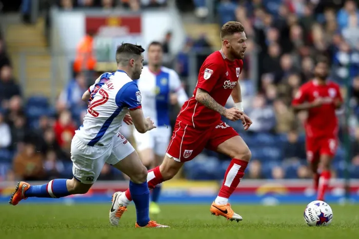 Framed Print : Matt Taylor vs Craig Conway Clash: Blackburn Rovers vs Bristol City Championship Showdown, Ewood Park, 2017 Framed Print : Matt Taylor vs Craig Conway Clash: Blackburn Rovers vs Bristol City Championship Showdown, Ewood Park, 2017