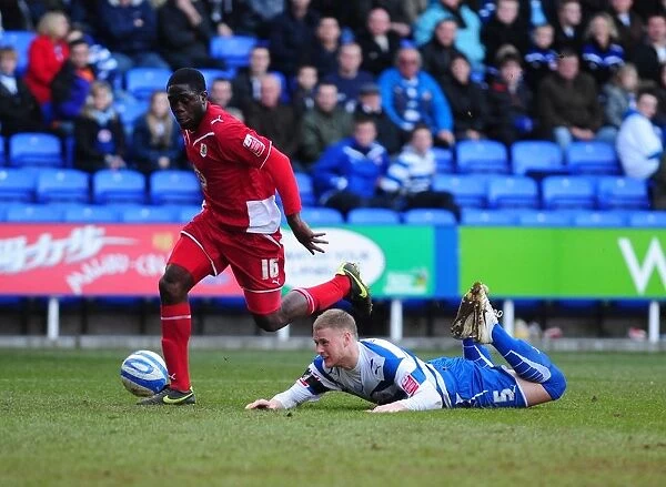 Matthew Mills Foul by John Akinde: Championship Clash between Reading and Bristol City, March 13, 2010