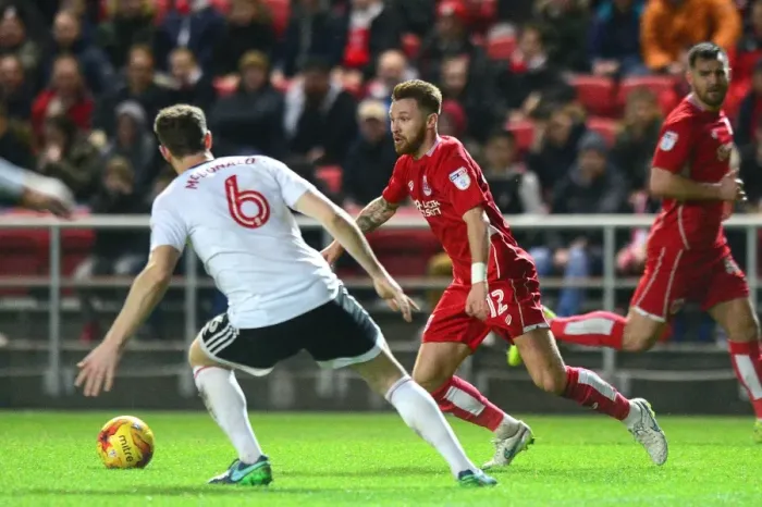 Framed Print : Matty Taylor in Action: Bristol City vs Fulham, Ashton Gate, 2017 Framed Print : Matty Taylor in Action: Bristol City vs Fulham, Ashton Gate, 2017