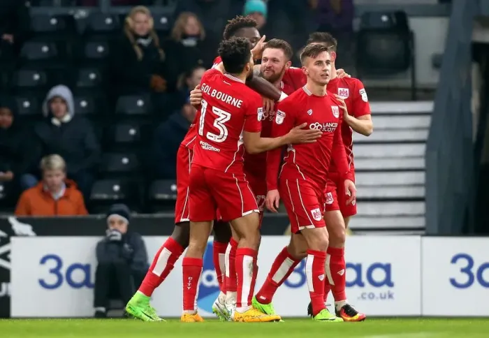 Framed Print : Matty Taylor Scores First Goal for Bristol City in Derby County Match, 11 / 02 / 2017 Framed Print : Matty Taylor Scores First Goal for Bristol City in Derby County Match, 11 / 02 / 2017