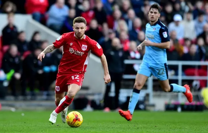 Framed Print : Matty Taylor's Game-Winning Goal: Bristol City's Triumph Over Rotherham United at Ashton Gate, 2017