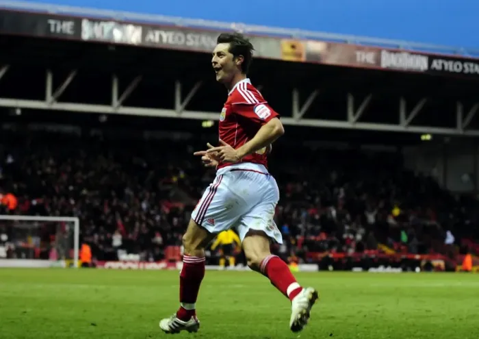 Framed Print : McAllister's Stunning Corner-Kick Goal: Championship Showdown - Bristol City vs. Sheffield United (November 2010)