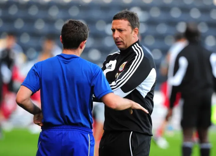 Framed Print : McInnes and Johnson Reunited: A Pre-Season Rivalry at Rugby Park Framed Print : McInnes and Johnson Reunited: A Pre-Season Rivalry at Rugby Park