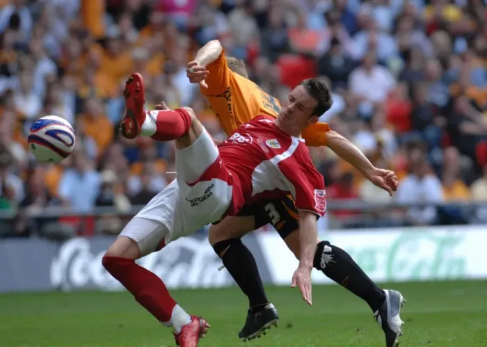 Framed Print : Michael McIndoe's Euphoric Moment at the 2008 Play-Off Final