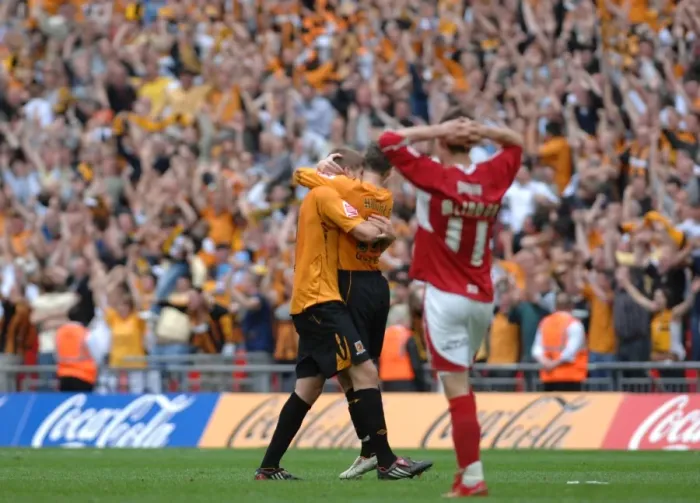 Framed Print : Michael McIndoe's Euphoric Moment: 2008 Play-Off Final Victory with Bristol City FC Framed Print : Michael McIndoe's Euphoric Moment: 2008 Play-Off Final Victory with Bristol City FC