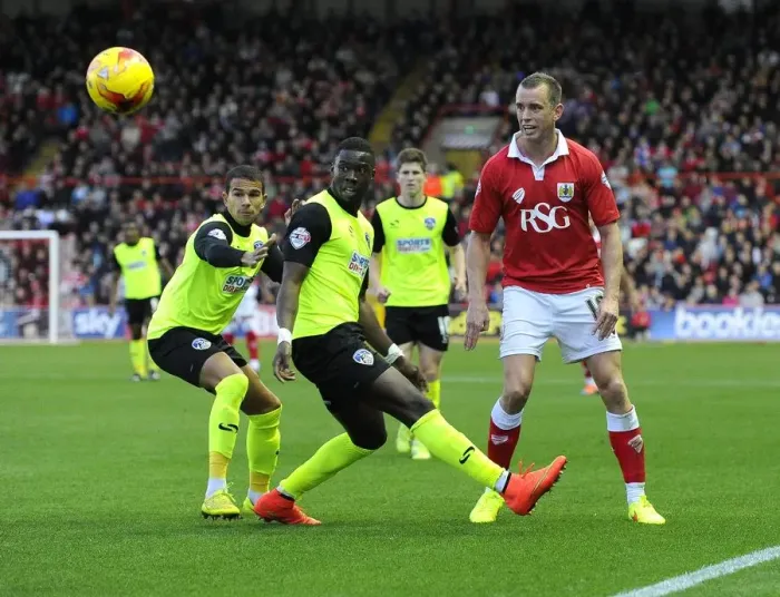 Framed Print : Mid-Air Magic: Wilbraham's Flick Against Oldham, Sky Bet League One, 2014