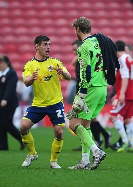Middlesbrough vs. Bristol City: Edwards and Gerken in Action at Riverside Stadium, 2012