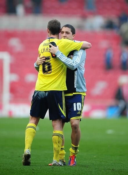 Middlesbrough vs. Bristol City: A Moment of Camaraderie - Louis Carey and Hogan Ephraim Embrace