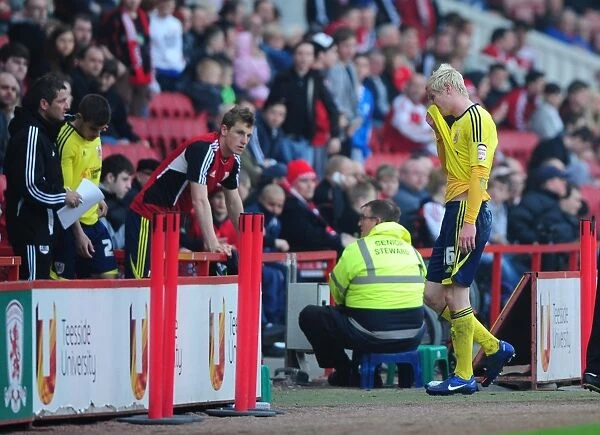Middlesbrough vs. Bristol City: Ryan McGivern's Red Card (24 / 03 / 2012)