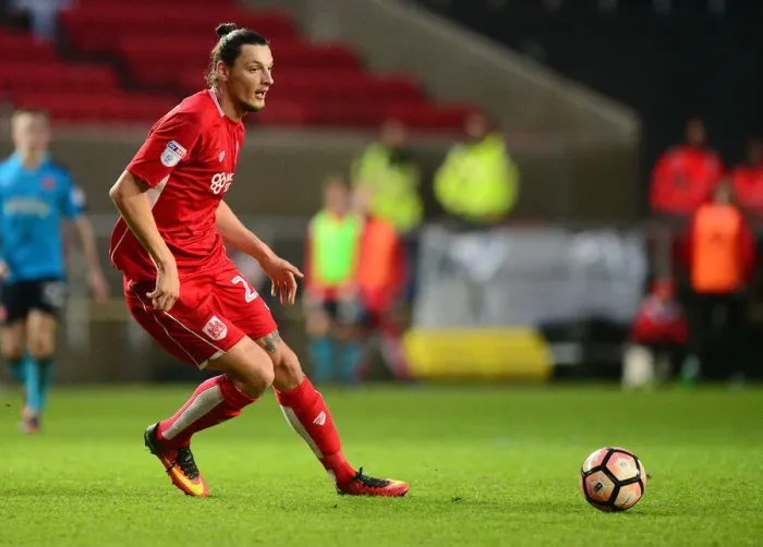 Framed Print : Milan Djuric in Action for Bristol City vs Fleetwood Town, FA Cup Third Round, Ashton Gate