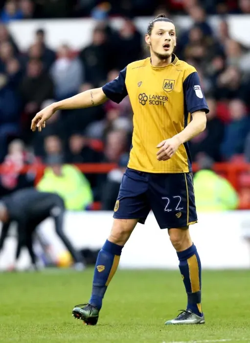 Framed Print : Milan Djuric of Bristol City in Action Against Nottingham Forest, Sky Bet Championship 2017
