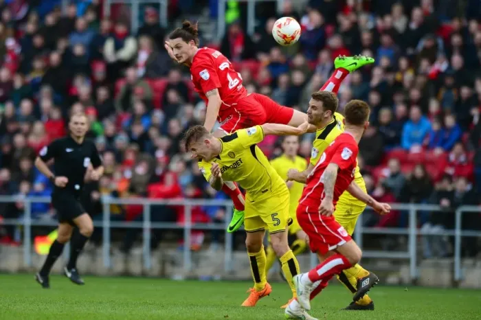 Framed Print : Milan Djuric vs Kyle McFadzean: Heading Battle at Ashton Gate - Bristol City vs Burton Albion, Sky Bet Championship Framed Print : Milan Djuric vs Kyle McFadzean: Heading Battle at Ashton Gate - Bristol City vs Burton Albion, Sky Bet Championship
