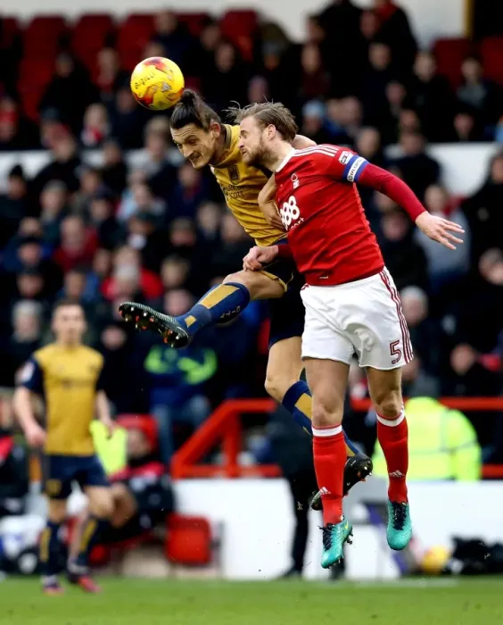 Framed Print : Milan Djuric vs. Matthew Mills: Heading Battle at The City Ground - Nottingham Forest vs. Bristol City, Sky Bet Championship (January 2017) Framed Print : Milan Djuric vs. Matthew Mills: Heading Battle at The City Ground - Nottingham Forest vs. Bristol City, Sky Bet Championship (January 2017)