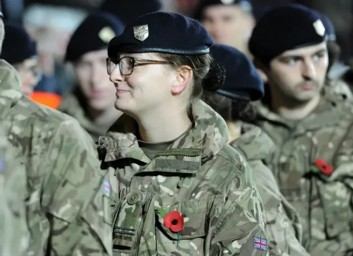 Framed Print : Military Personnel Honoring Bristol City at Ashton Gate vs. Wolves, 2015