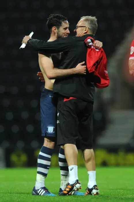 Framed Print : A Moment of Connection: Intense Conversation Between Greg Cunningham and David Coles during Bristol City vs Preston North End Framed Print : A Moment of Connection: Intense Conversation Between Greg Cunningham and David Coles during Bristol City vs Preston North End