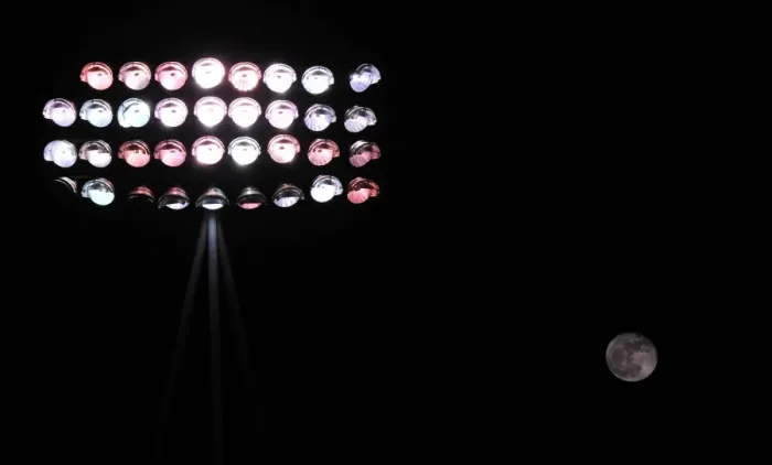 Framed Print : Full Moon Rises over Priestfield Stadium: Gillingham vs. Bristol City, Johnstone's Paint Trophy Area Final