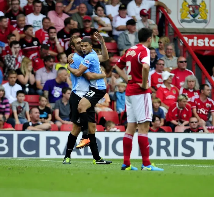 Framed Print : Nahki Wells Thrilling Goal Celebration: A Moment to Remember at Ashton Gate (August 2013) Framed Print : Nahki Wells Thrilling Goal Celebration: A Moment to Remember at Ashton Gate (August 2013)