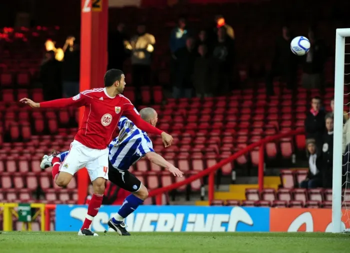Framed Print : Narrowly Missed: Liam Fontaine's Dramatic Header Goal Attempt vs. Sheffield Wednesday, FA Cup Match (08 / 01 / 2011) Framed Print : Narrowly Missed: Liam Fontaine's Dramatic Header Goal Attempt vs. Sheffield Wednesday, FA Cup Match (08 / 01 / 2011)