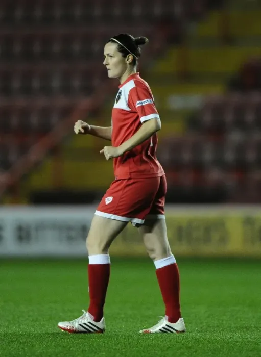 Framed Print : Natalia Pablos Sanchon in Action: Bristol Academy vs. FC Barcelona - Women's Champions League (BAWFC v FC Barcelona)