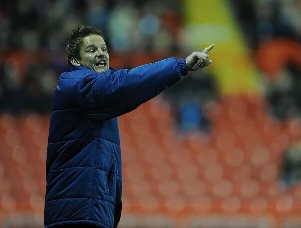 Neal Ardley Directs AFC Wimbledon Players during Johnstone's Paint Trophy Match against Bristol City