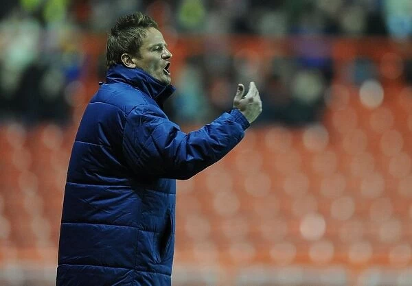 Neal Ardley Directs AFC Wimbledon Players during Johnstone's Paint Trophy Match at Ashton Gate