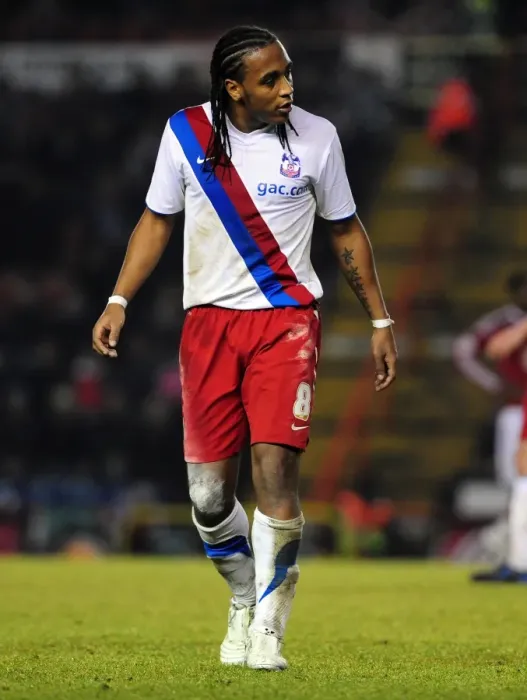 Framed Print : Neil Danns in Action: Championship Showdown between Bristol City and Crystal Palace - 28th December 2010, Ashton Gate Stadium