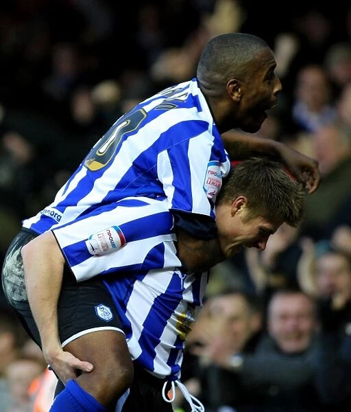 Neil Mellor and Clinton Morrison Celebrate Sheffield Wednesday's FA Cup Victory over Bristol City (08 / 01 / 2011)