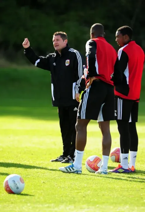 Framed Print : New Assistant Manager Tony Docherty Begins Training with Bristol City FC in Championship 2011