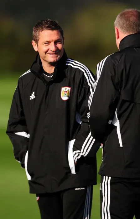 Framed Print : New Assistant Manager Tony Docherty Begins Training with Bristol City Football Club at Ashton Gate Stadium (Derek McInnes)