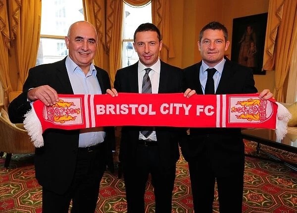 New Management Team: Derek McInnes, Colin Sexstone, and Tony Docherty at Ashton Gate Stadium, 2010-11 Championship Season, Bristol City Football Club