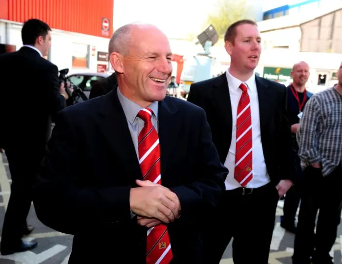 Framed Print : New Manager Steve Coppell Embraces Ecstatic Bristol City Fans at Ashton Gate Stadium, 2010 Framed Print : New Manager Steve Coppell Embraces Ecstatic Bristol City Fans at Ashton Gate Stadium, 2010