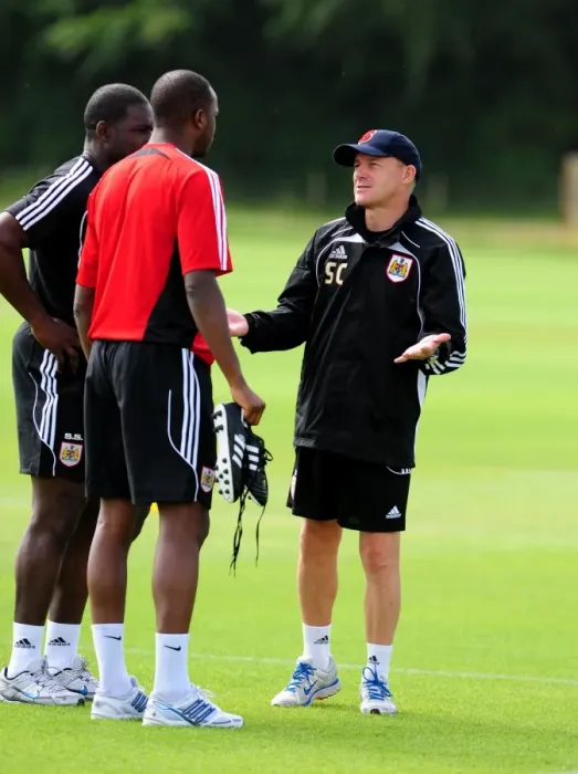 Framed Print : New Signing Kalifa Cisse Begins Fresh Start with Manager Steve Coppell at Bristol City FC Pre-Season Training Framed Print : New Signing Kalifa Cisse Begins Fresh Start with Manager Steve Coppell at Bristol City FC Pre-Season Training