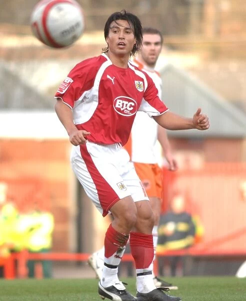 Nick Carle in Action for Bristol City Against Blackpool