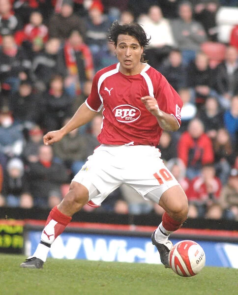 Nick Carle in Action for Bristol City vs Blackpool
